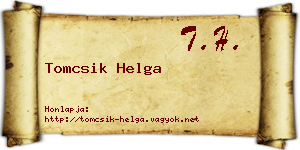 Tomcsik Helga névjegykártya